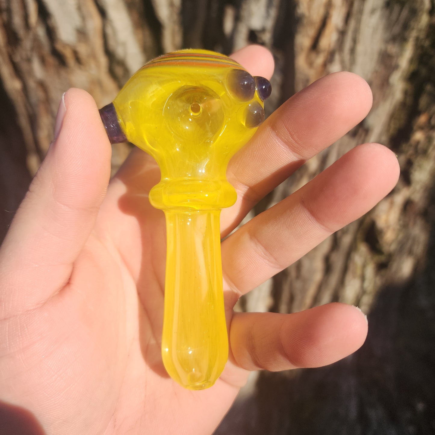 Yellow pipe with line worked cap