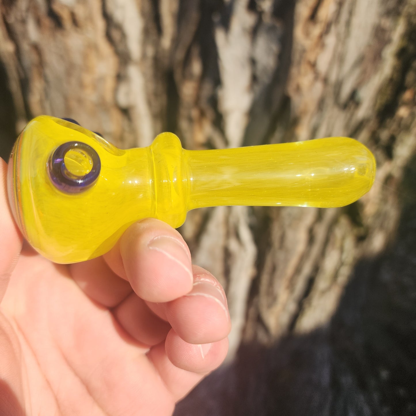 Yellow pipe with line worked cap