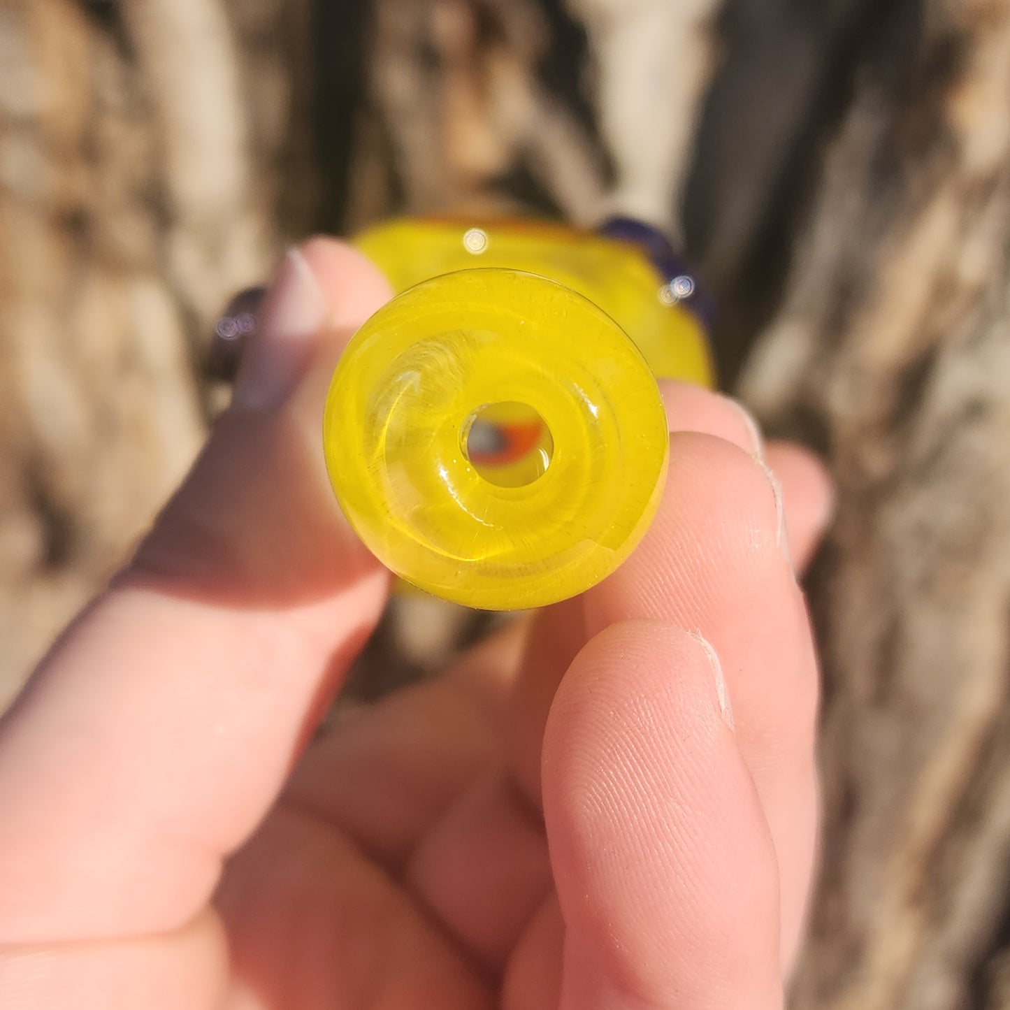 Yellow pipe with line worked cap